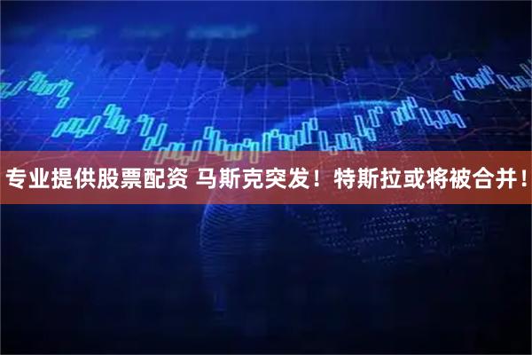 专业提供股票配资 马斯克突发！特斯拉或将被合并！